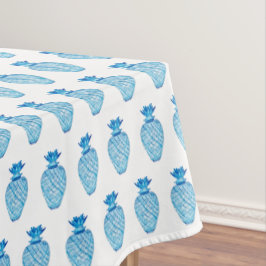 Mantel Jarrón de jengibre azul y blanco de piña