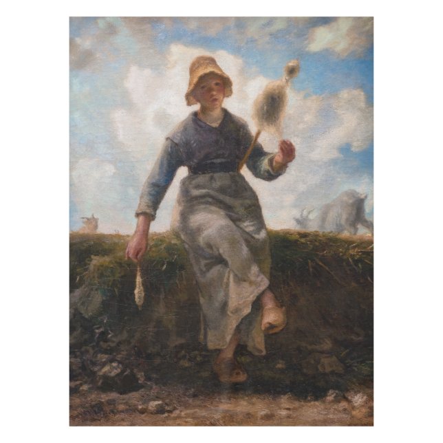 Mantel Jean-Francois Millet - El Chica Spinner (Anverso)