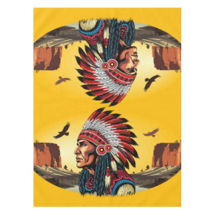 Mantel Jefe nativo americano en el salvaje atardecer pais