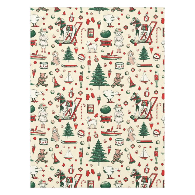 Mantel Juguetes de la época de Navidad Caballo de árbol (Anverso)
