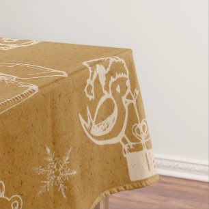 Mantel juguetes de navidad vintage dibujados a mano