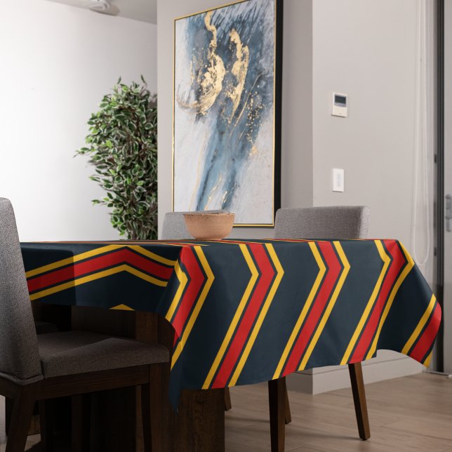 Mantel Junta de corte de tiras de chevron rojo azul (table cloth)