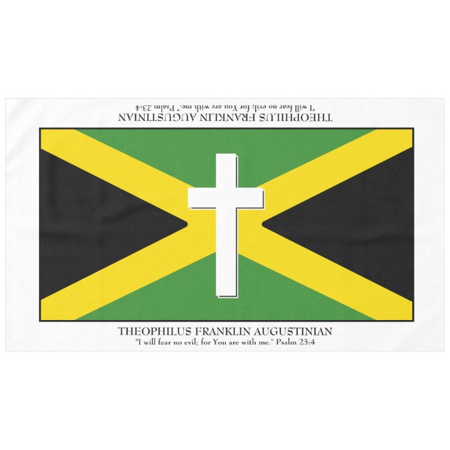 Mantel Keepsake | BANDERA DE JAMAICA | Escritura cruzada  (Frente (Horizontal))