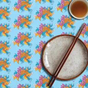 Mantel Koi Fish Lotus Cherry Blossoms