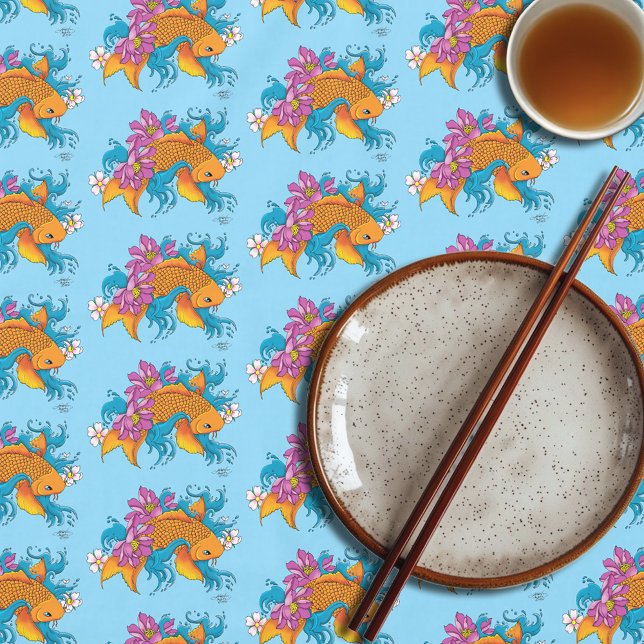 Mantel Koi Fish Lotus Cherry Blossoms (Subido por el creador)