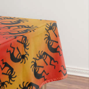 Mantel Kokopelli Southwest Pattern Amarillo Naranja Negra