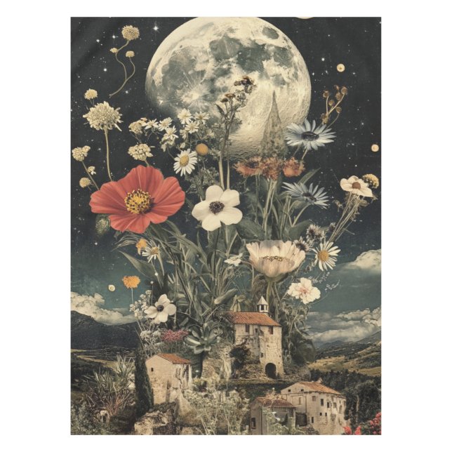 Mantel La luna florece por el encanto rústico (Anverso)