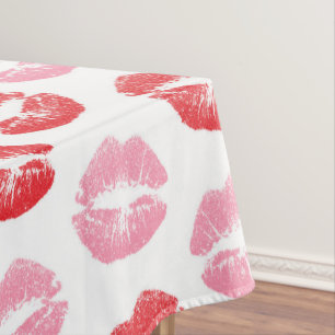 Mantel Labios rojos y rosados, patrón de labios, labios,