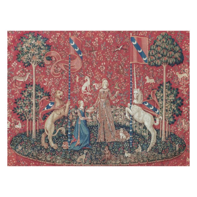 Mantel Lady and Unicorn Medieval Tapestry Taste (Frente (Horizontal))