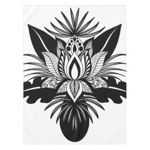 Mantel Lápiz bohemio moderno trópico blanco negro