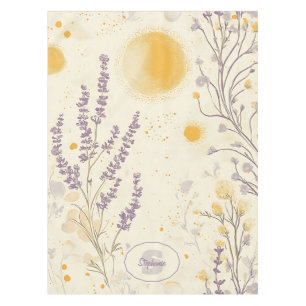 Mantel Lavanda caprichosa y patrón floral amarillo