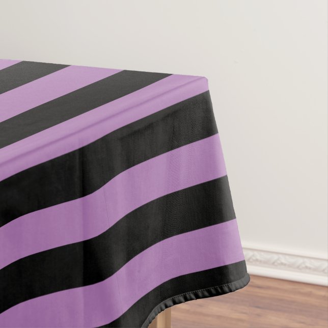 Mantel Lavanda clásica moderna morada y rayas negras (In Situ)