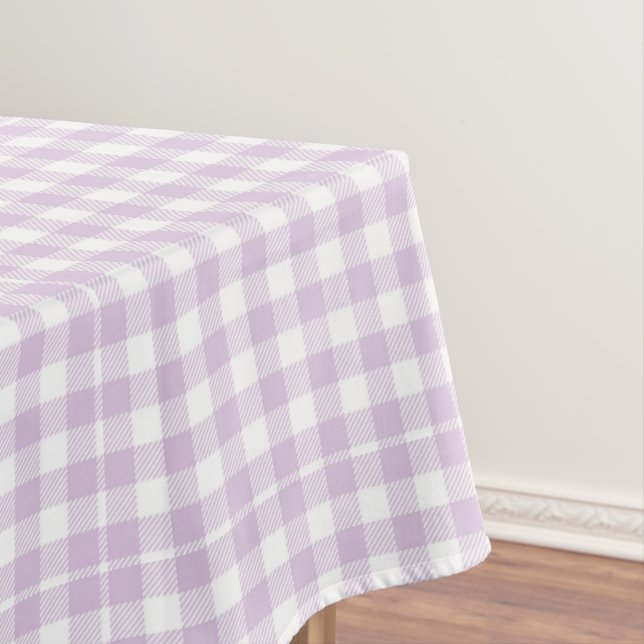 Mantel Lavanda Pálida Moderna Cuadrada Gingham Rústica (In Situ)