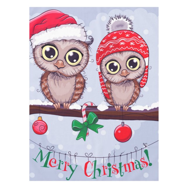 Mantel Lechuza dulce en Navidades (Anverso)