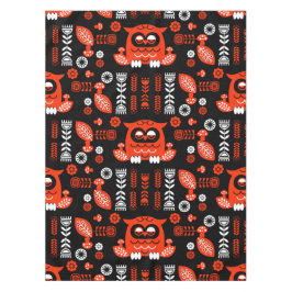 Mantel Lechuza Nórdica naranja Y Negro