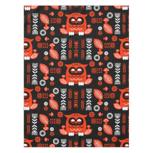 Mantel Lechuza Nórdica naranja Y Negro