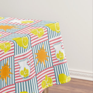 Mantel Lemones amarillos brillantes, sol naranja, cántaro