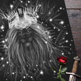 Mantel León con luz estelar y monograma de la corona