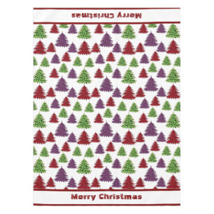 Mantel Leopard Print Colorful Trees Feliz Navidad