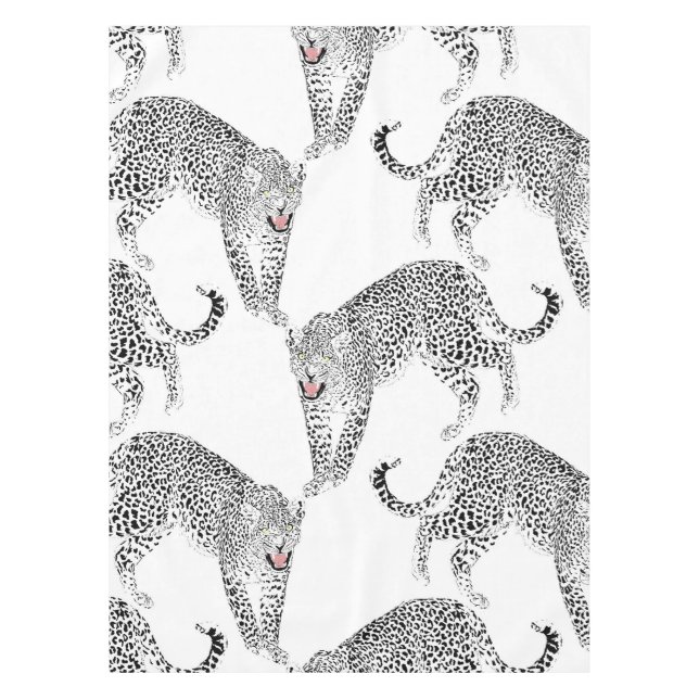 Mantel Leopardo blanco negro (Anverso)