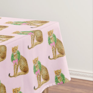 Mantel Leopardo de Corona de Navidad 