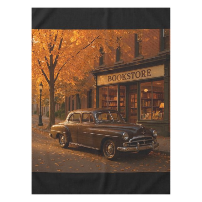 Mantel Librería y auto Vintage Fall/Otoño (Anverso)