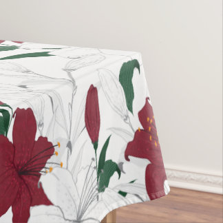 Mantel Lilies de Navidades rojos y blancos