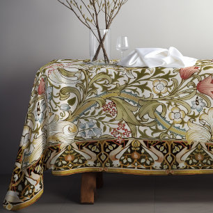 Mantel Lilios Dorados Pájaros Patrón de William Morris