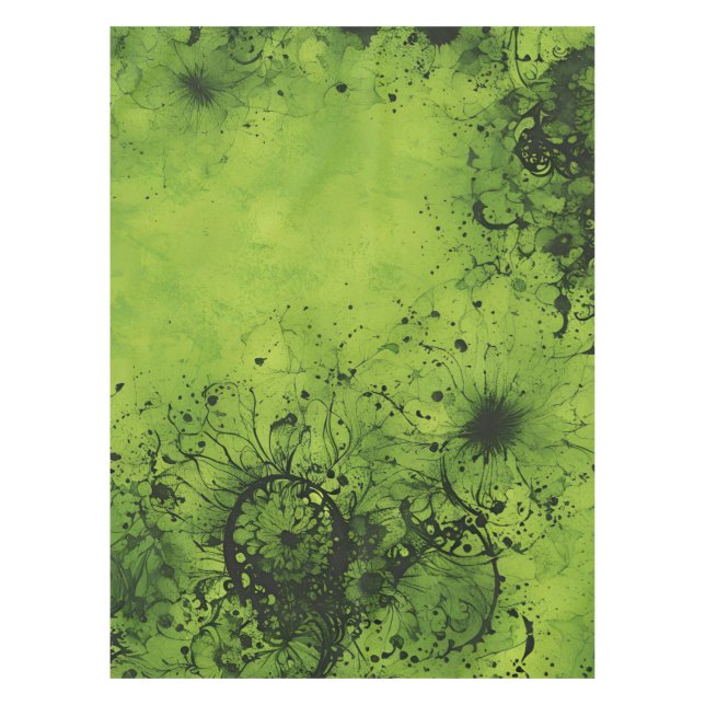 Mantel Lima Verde Grunge con Acentos Negros (Anverso)