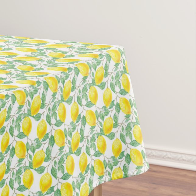 Mantel Limoneras acuarelas hojas blancas boda (In Situ)