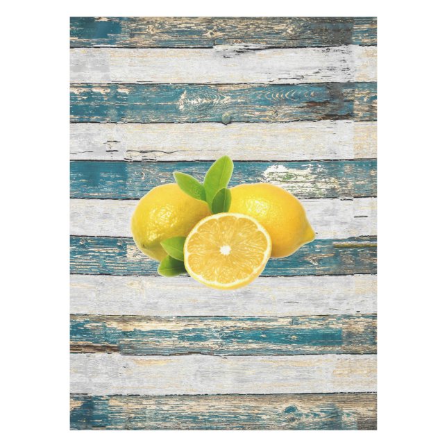 Mantel Limones rústicos (azules) (Anverso)