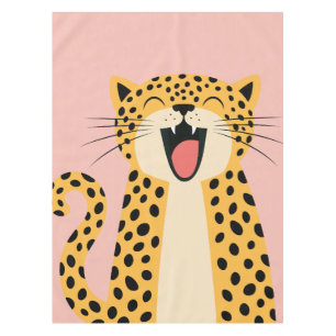 Mantel Lindo Felino Salvaje Sonriente De Dibujos Animados