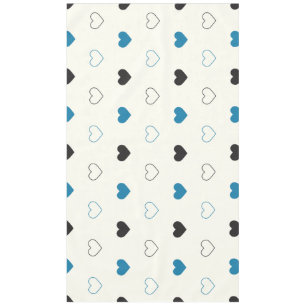 Mantel Lindo patrón de corazón simple azul negro crema