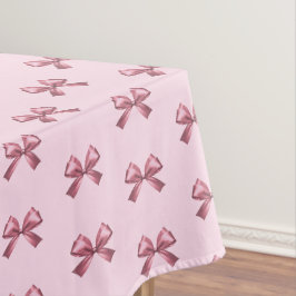 Mantel Lindo patrón de lazo estético de satén rosa para c