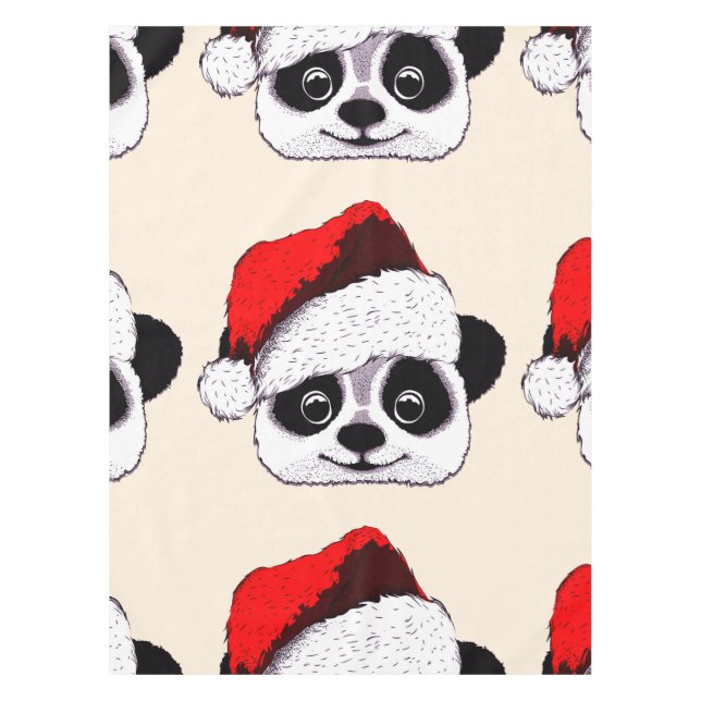 Mantel lindo y gracioso panda en Navidades (Anverso)
