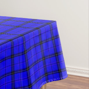 Mantel Líneas de algodón y negro Country Blue Tartan Pl