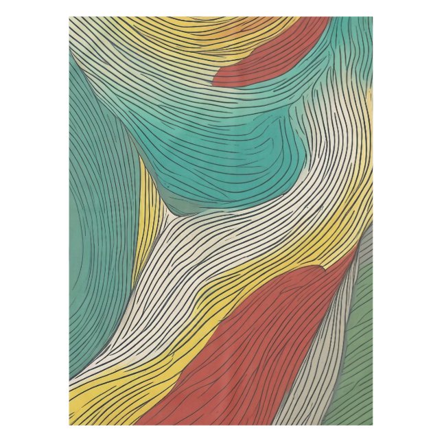 Mantel Líneas de color modernas, abstractas y dinámicas (Anverso)