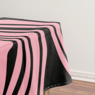 Mantel Líneas negras y rosadas abstractas - Personalizab