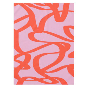 Mantel Líneas retro rosadas Formas de pincel abstracto mo