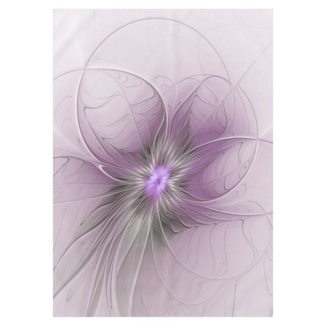 Mantel Little Beauty Modern Mauve Gray Fractal Art Flower (Anverso)