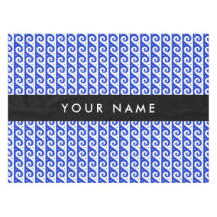 Mantel Llave de malandrina griega, llave de ola, azul, tu