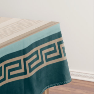 Mantel Llave griega - Meander - Taupe y verde