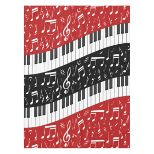 Mantel Llaves del piano de la curva y notas musicales