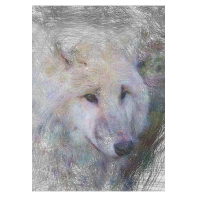Mantel lobo animal artístico (Anverso)
