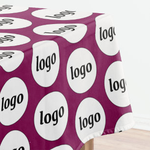 Mantel Logotipo Patrón de Marca Comercial Cereza Rosa