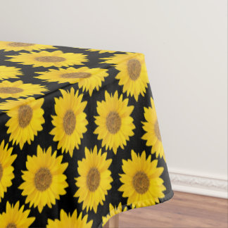 Mantel Los girasoles amarillos brillantes en negro