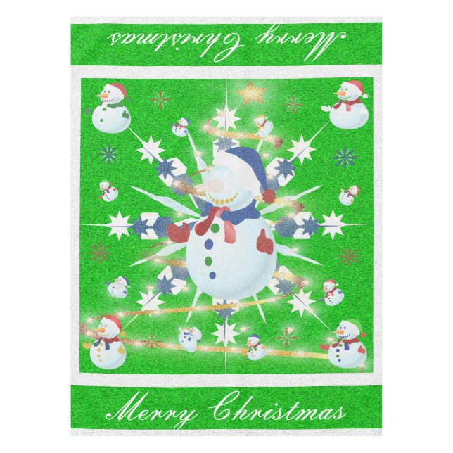 Mantel Los Purpurinas Navidades Snowman - (Anverso)