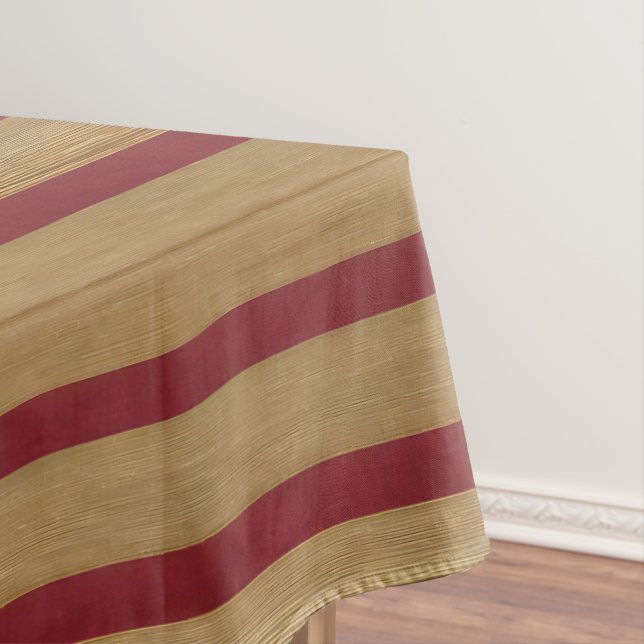 Mantel Lujo Linen Modern Burgundy Gold Collection (In Situ)