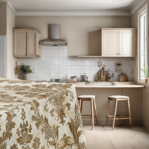 Lujoso y elegante Marfil Damask