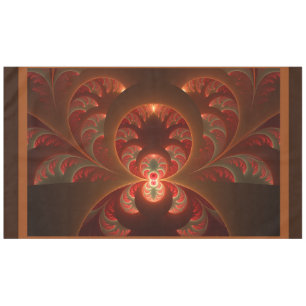 Mantel Luminoso abstracto moderno naranja rojo Fractal